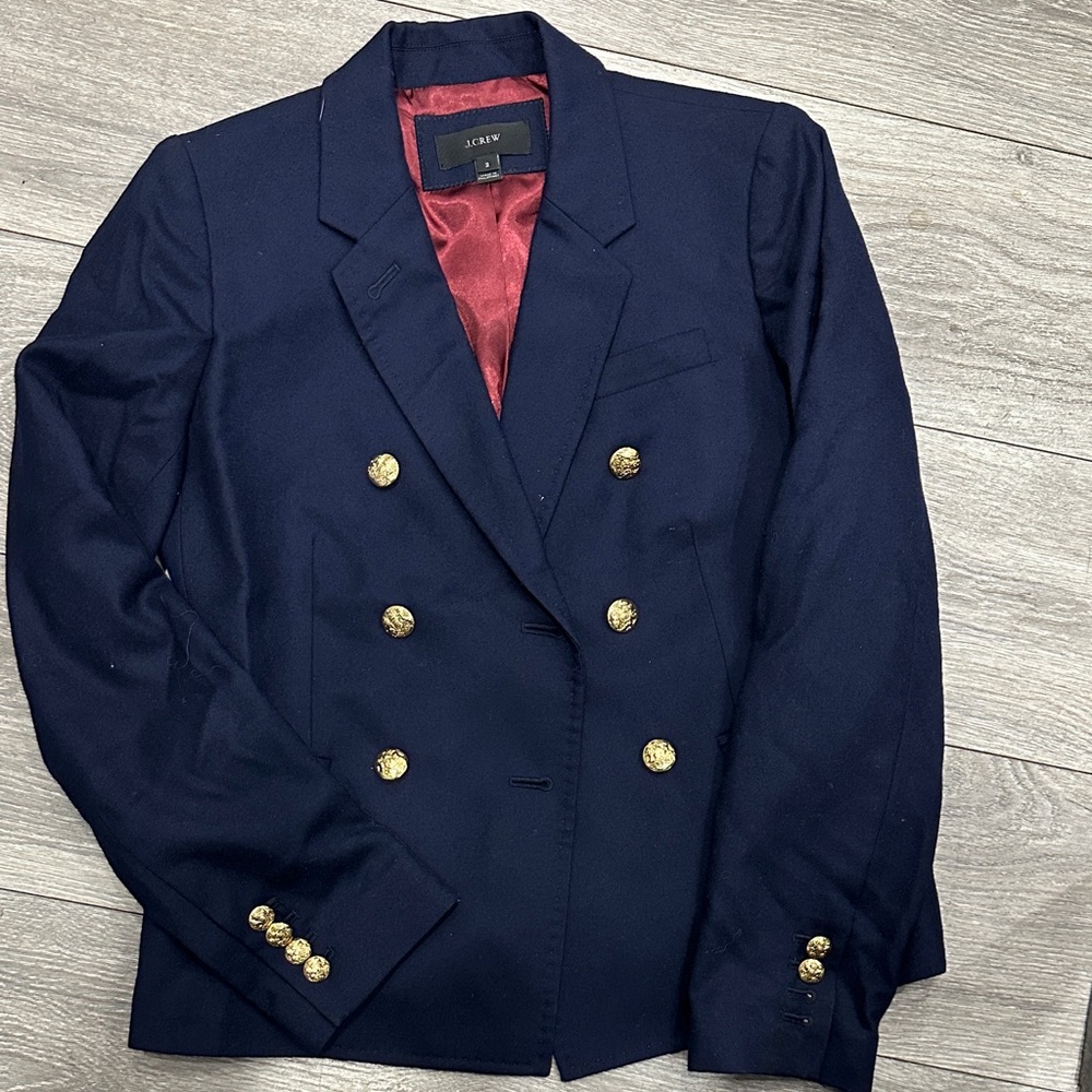 J Crew Double Breasted Wool Blazer